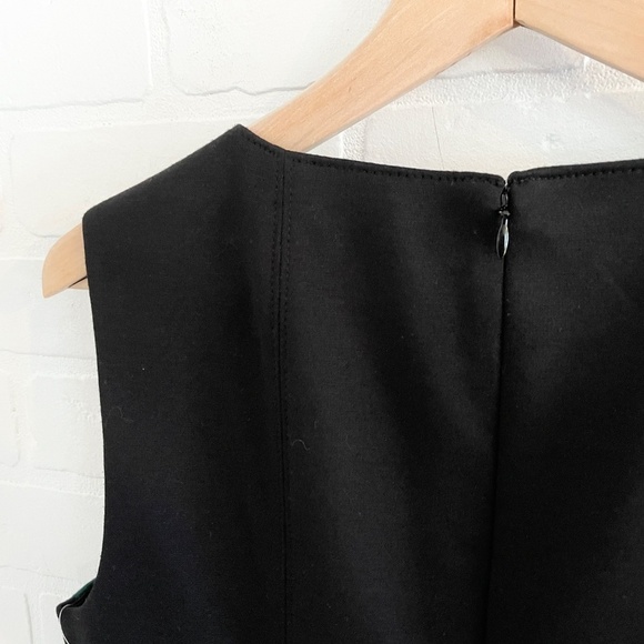 Tahari Mini Shift dress Bodycon Sleeveless Minimalist Evergreen Black 14 - Picture 6 of 7